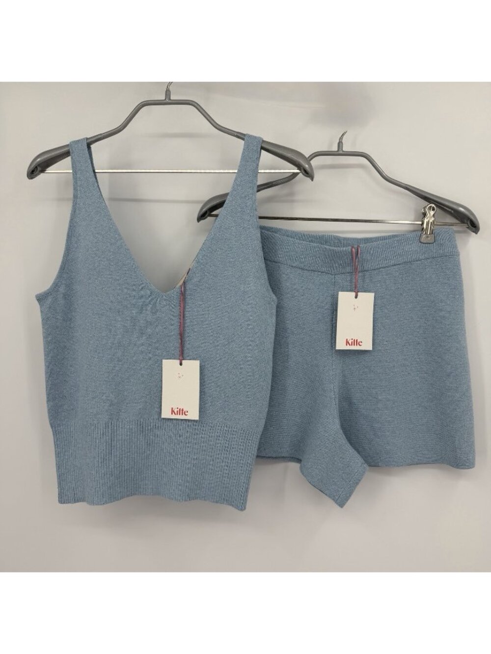 Kilte Collection Cotton-Cashmere Rei Tank & Alex Knit Shorts Matching Set 1/S